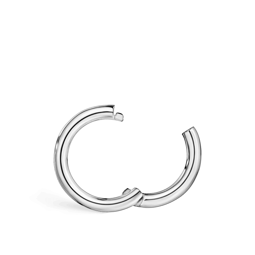 Plain Gold Hoop Earring White Gold 8mm 14 Gauge = 1.6mm