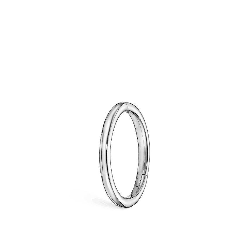 Plain Gold Hoop Earring White Gold 8mm 16 Gauge = 1.3mm
