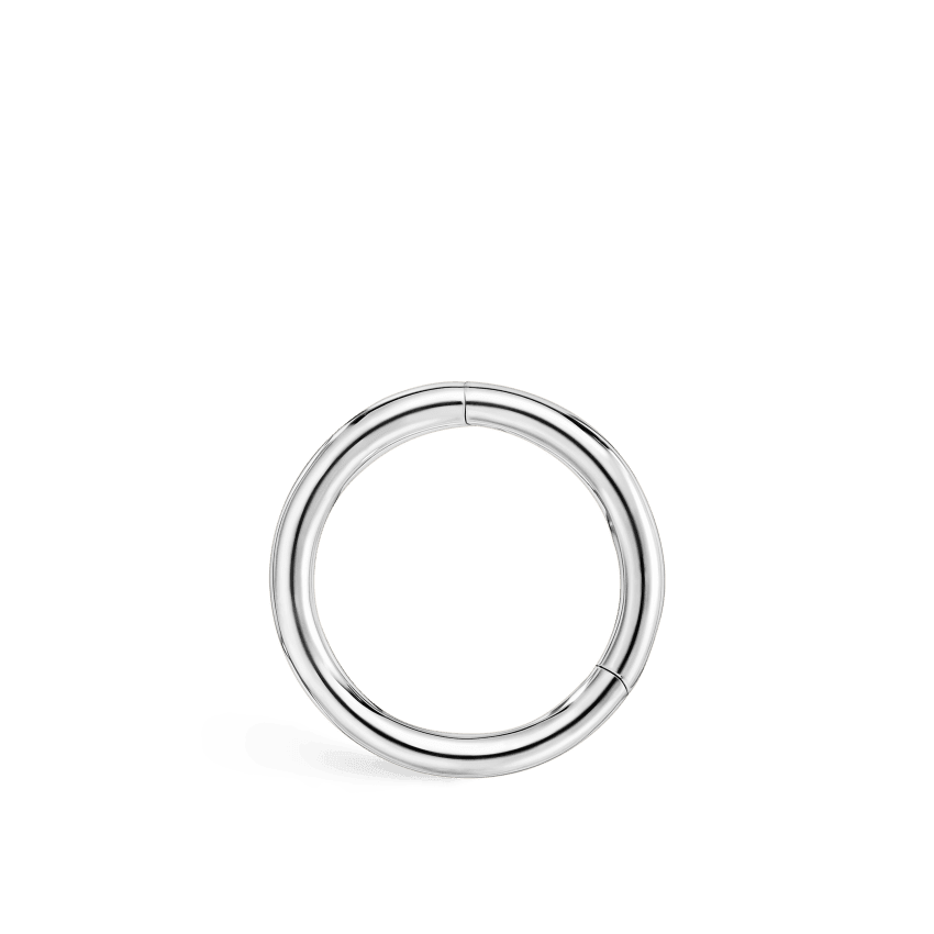 Plain Gold Hoop Earring White Gold 8mm 16 Gauge = 1.3mm