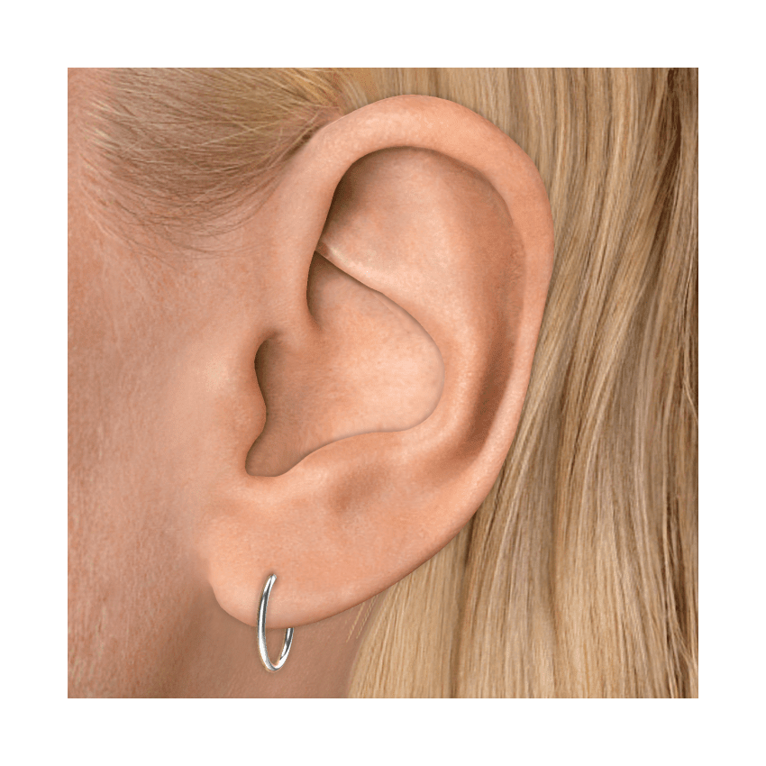 Plain Gold Hoop Earring White Gold 9.5mm 18 Gauge = 1.02mm