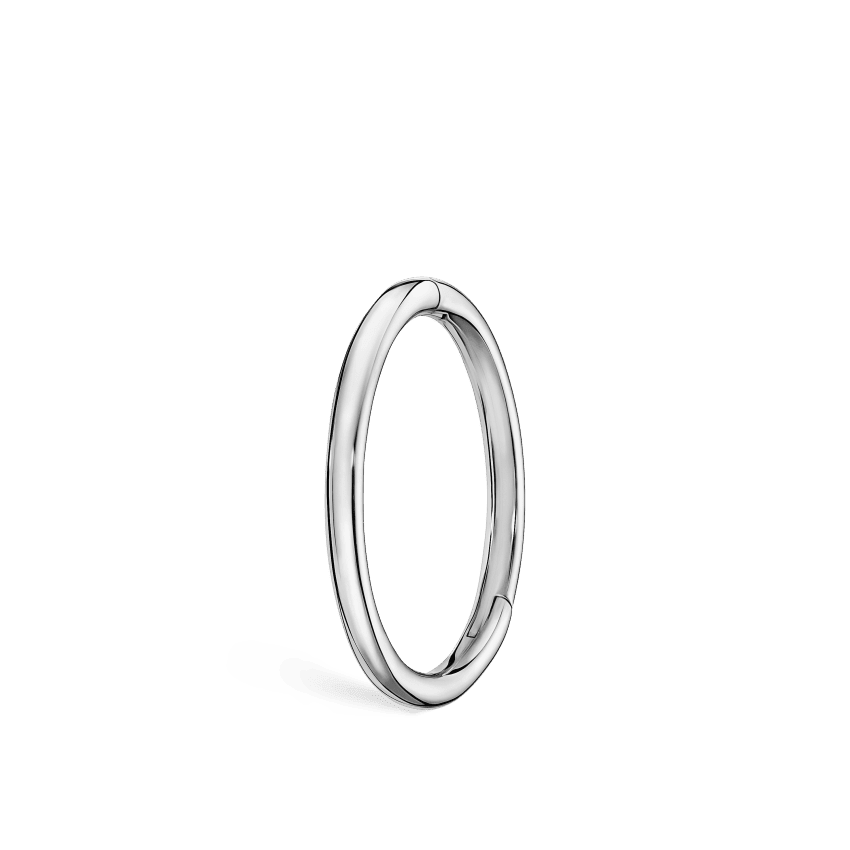 Plain Gold Hoop Earring White Gold 9.5mm 18 Gauge = 1.02mm
