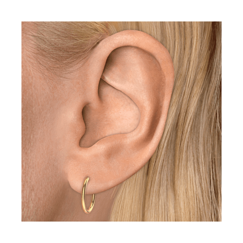 Plain Gold Hoop Earring Yellow Gold 11mm 16 Gauge = 1.3mm
