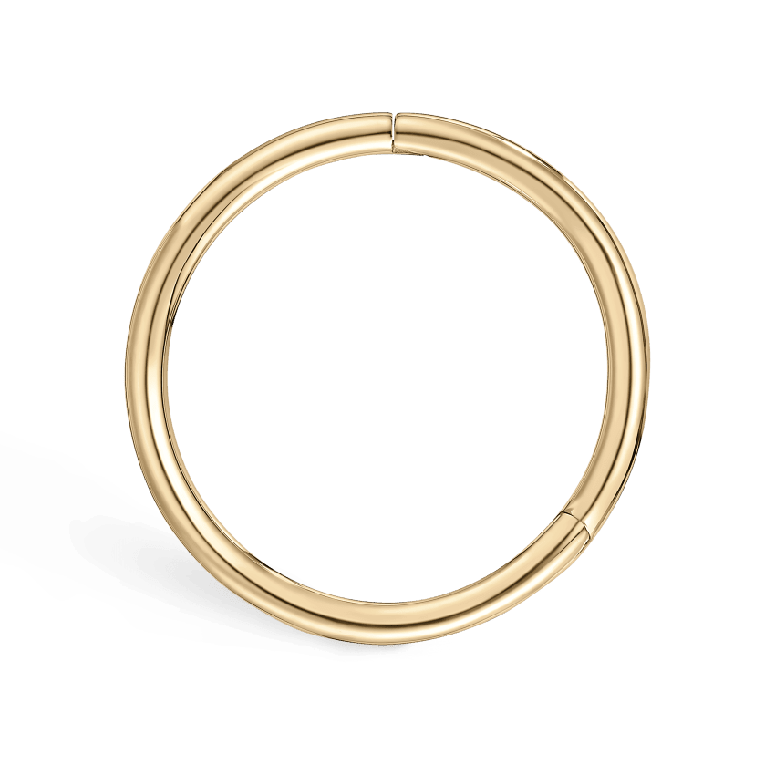 Plain Gold Hoop Earring Yellow Gold 12.5mm 16 Gauge = 1.3mm