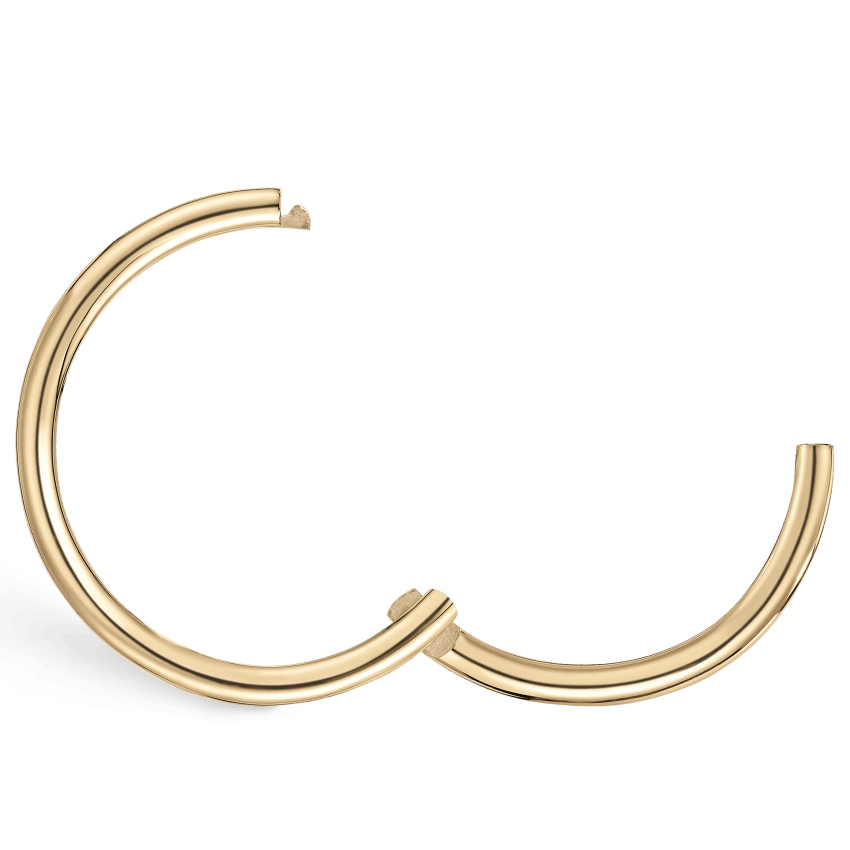 Plain Gold Hoop Earring Yellow Gold 12.5mm 16 Gauge = 1.3mm
