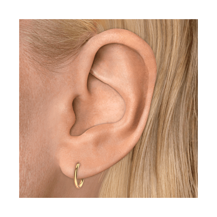 Plain Gold Hoop Earring Yellow Gold 8mm 18 Gauge = 1.02mm