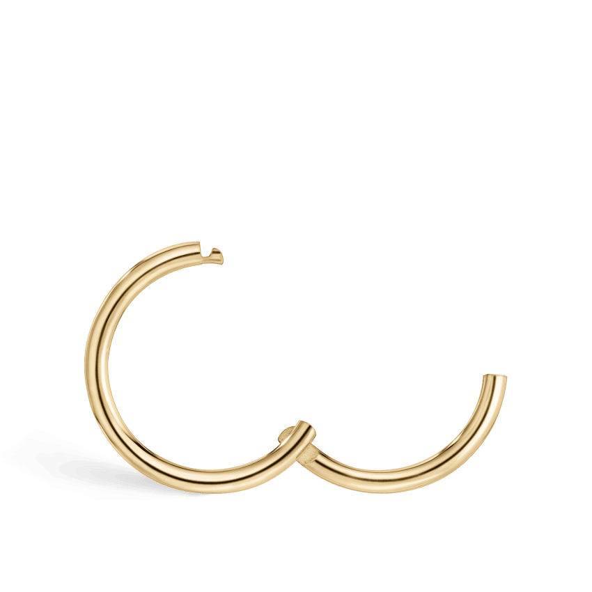 Plain Gold Hoop Earring Yellow Gold 8mm 18 Gauge = 1.02mm