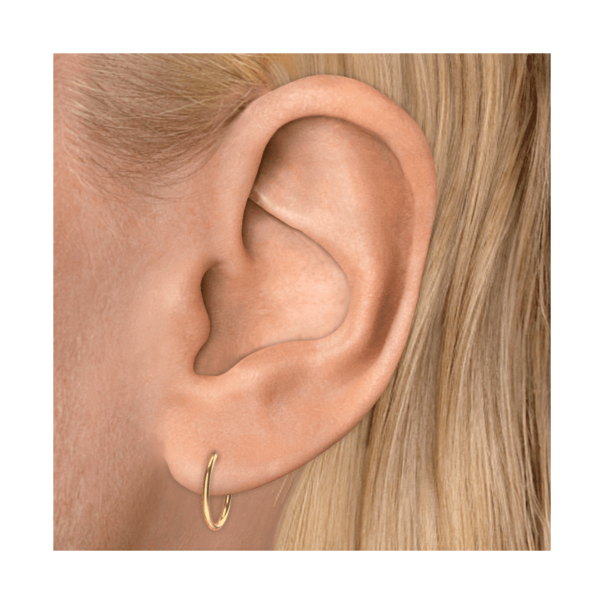 Plain Gold Hoop Earring Yellow Gold 9.5mm 18 Gauge = 1.02mm
