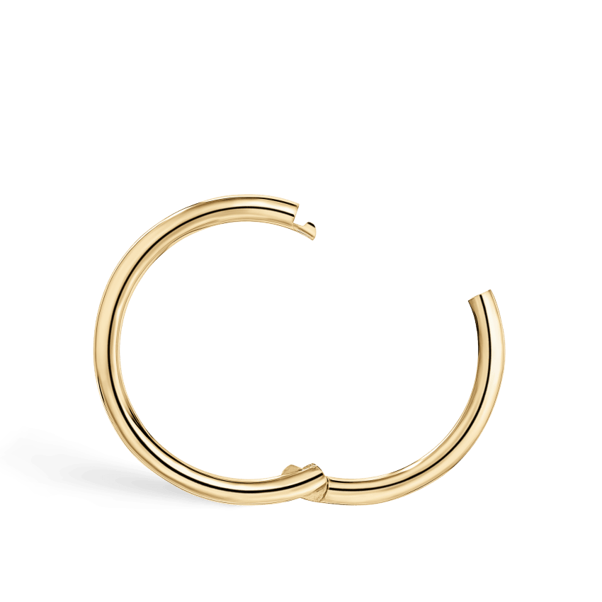 Plain Gold Hoop Earring Yellow Gold 9.5mm 18 Gauge = 1.02mm