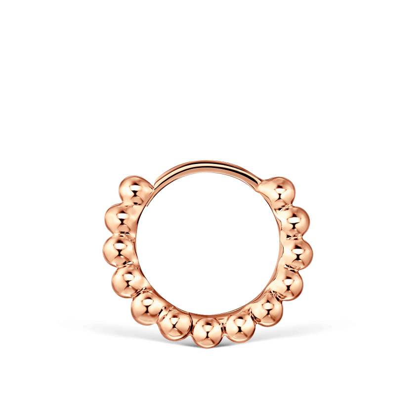 Granulated Hoop Earring Rose Gold 8mm