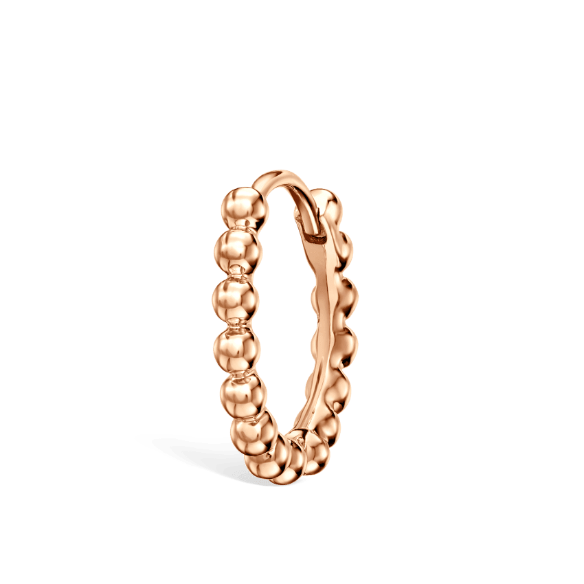 Granulated Hoop Earring Rose Gold 9.5mm