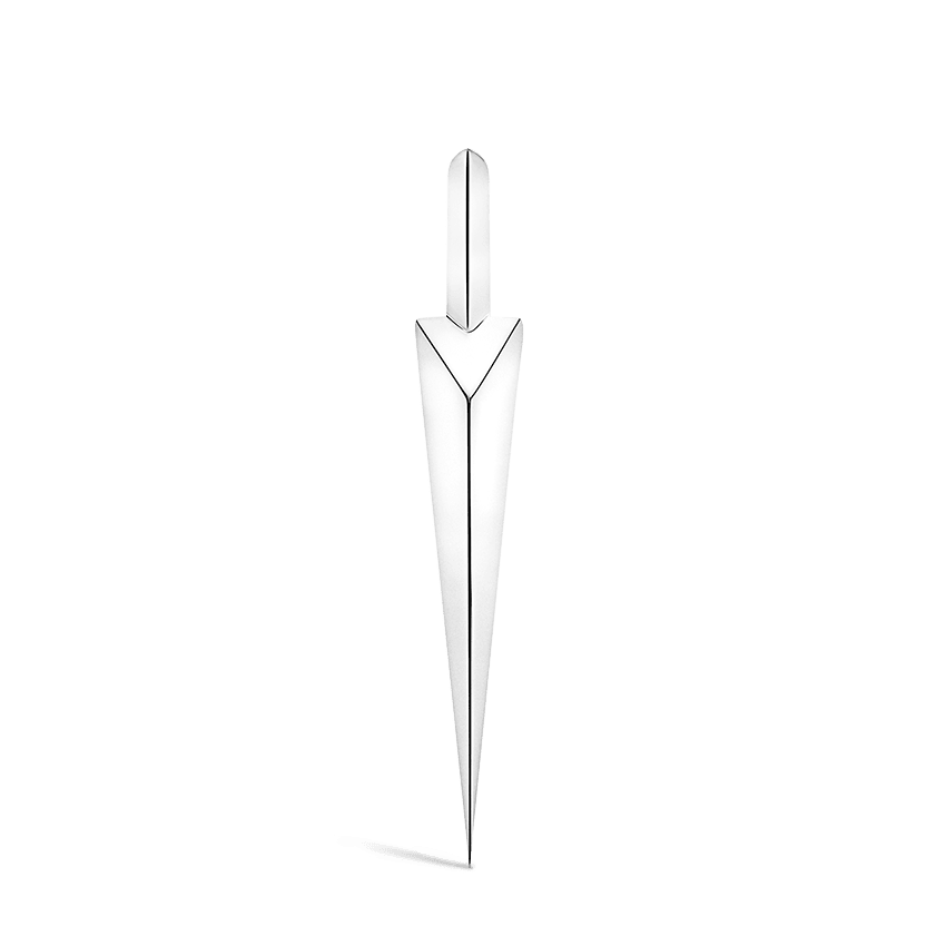 Faceted Grand Spike Hoop Earring White Gold 6.5mm