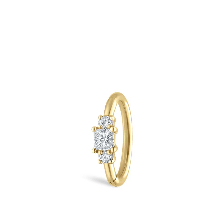 国内発| MARIA TASH Diamond Princess シングルピアス 8mm 2mm Diamond Princess Hoop Earring Yellow Gold 8mm | MARIA TASH