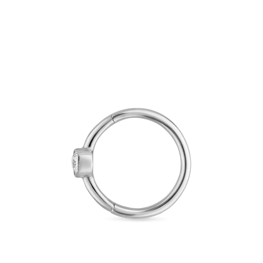 Scalloped Diamond Hoop Earring White Gold 8mm