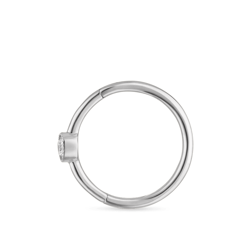 Scalloped Diamond Hoop Earring White Gold 9.5mm