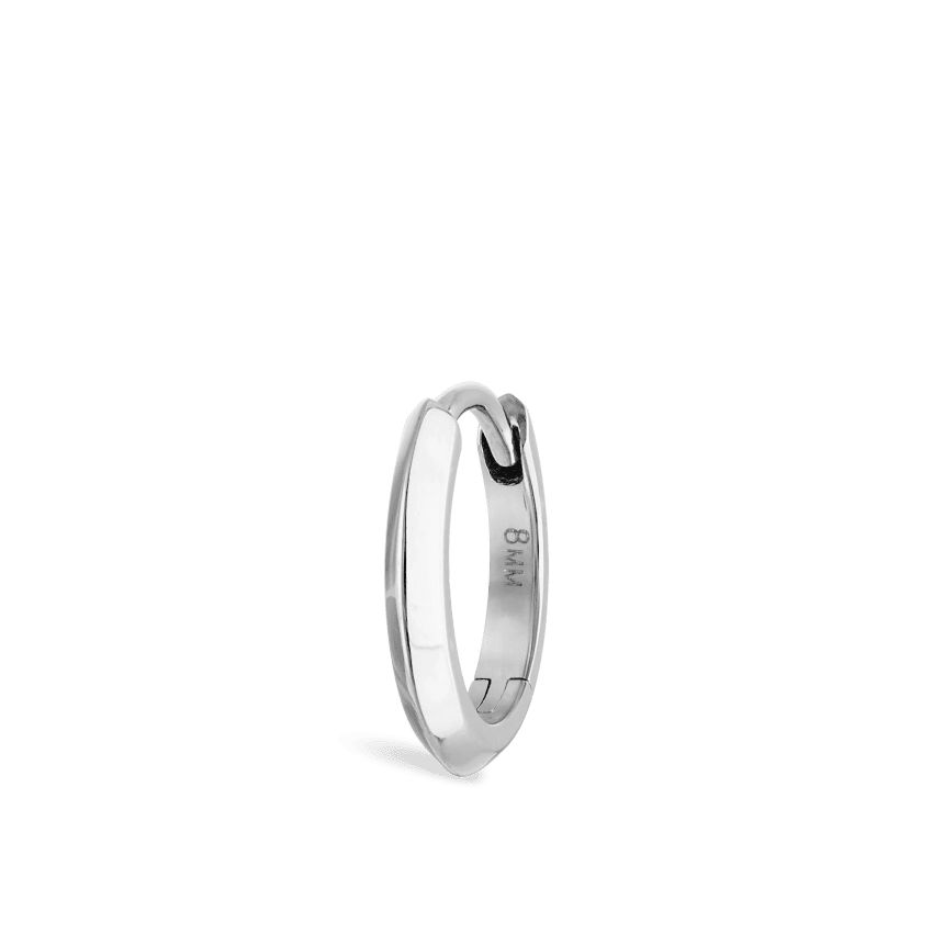 Vertex Hoop Earring White Gold 8mm