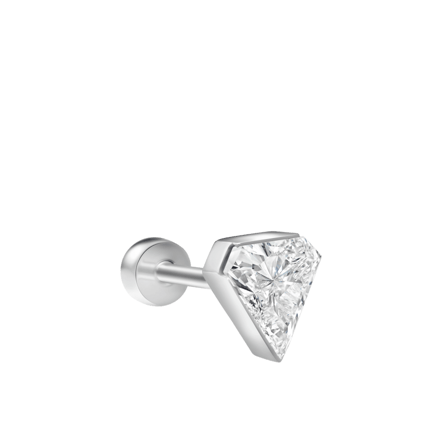 Invisible Set Silhouette Diamond Threaded Stud Earring White Gold 5.5mm