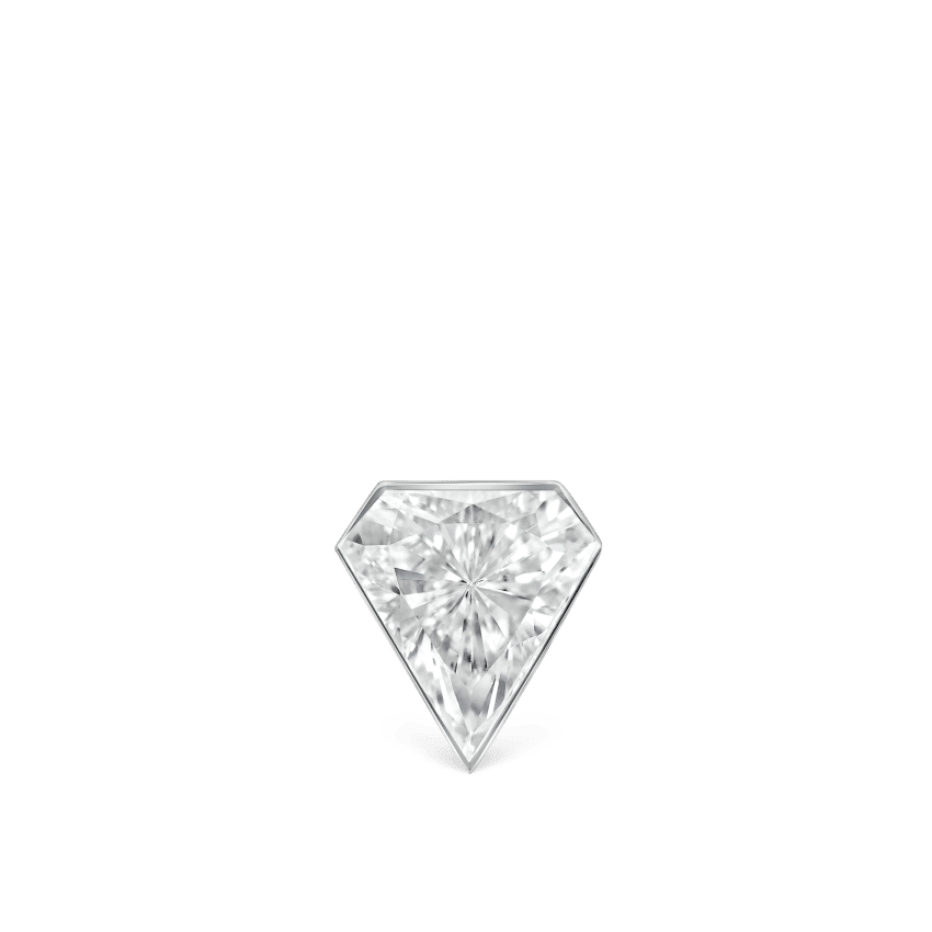 Invisible Set Silhouette Diamond Threaded Stud Earring White Gold 5.5mm