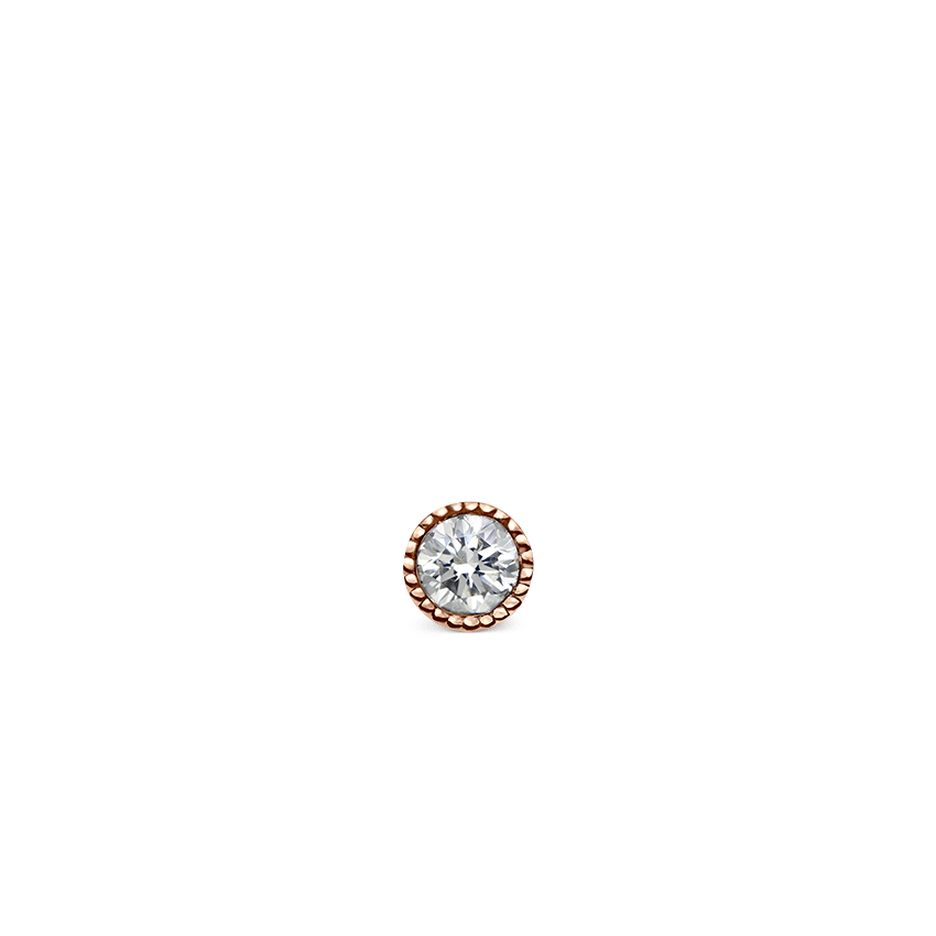 Pink Pear Floating Diamond Threaded Charm Earring Rose Gold 1.64ct