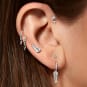 Triple Short Spike Granulated Hoop Earring