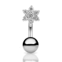 Diamond Flower and Ball Rook Barbell