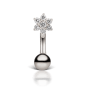 4.5mm Cubic Zirconia Flower and 4mm Gold Ball Navel Barbell