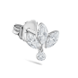 Invisible Set Diamond Lotus Dangle Stud Earring