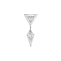 Invisible Set Triangle Diamond with Kite Diamond Dangle Stud