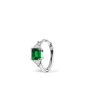 3mm Emerald and Diamond Princess Triangle Hoop (Non-Rotating)