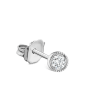 Scalloped Set Diamond Stud Earring