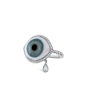 Diamond Halo Teardrop Eye Finger Ring
