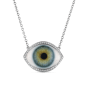 Diamond Halo Eye Necklace