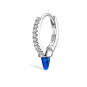 Lapis Single Short Spike Diamond Eternity Hoop Earring