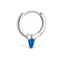 Lapis Single Short Spike Diamond Eternity Hoop Earring
