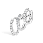 Pearl and Diamond Triple Linked Eternity Hoop Earring and Cuffs