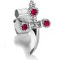 Ruby Trinity Hilt Dagger Stud Earring