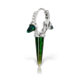 Triple Long Black Opal Spike Diamond Eternity Hoop Earring