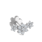 Three Flower Garland Diamond Threaded Stud Earring