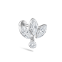 Invisible Diamond Lotus with Dangle Threaded Stud Earring