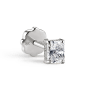 Engraved Radiant Diamond Threaded Stud Earring