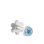 Scallop Set Light Blue Diamond Threaded Stud Earring