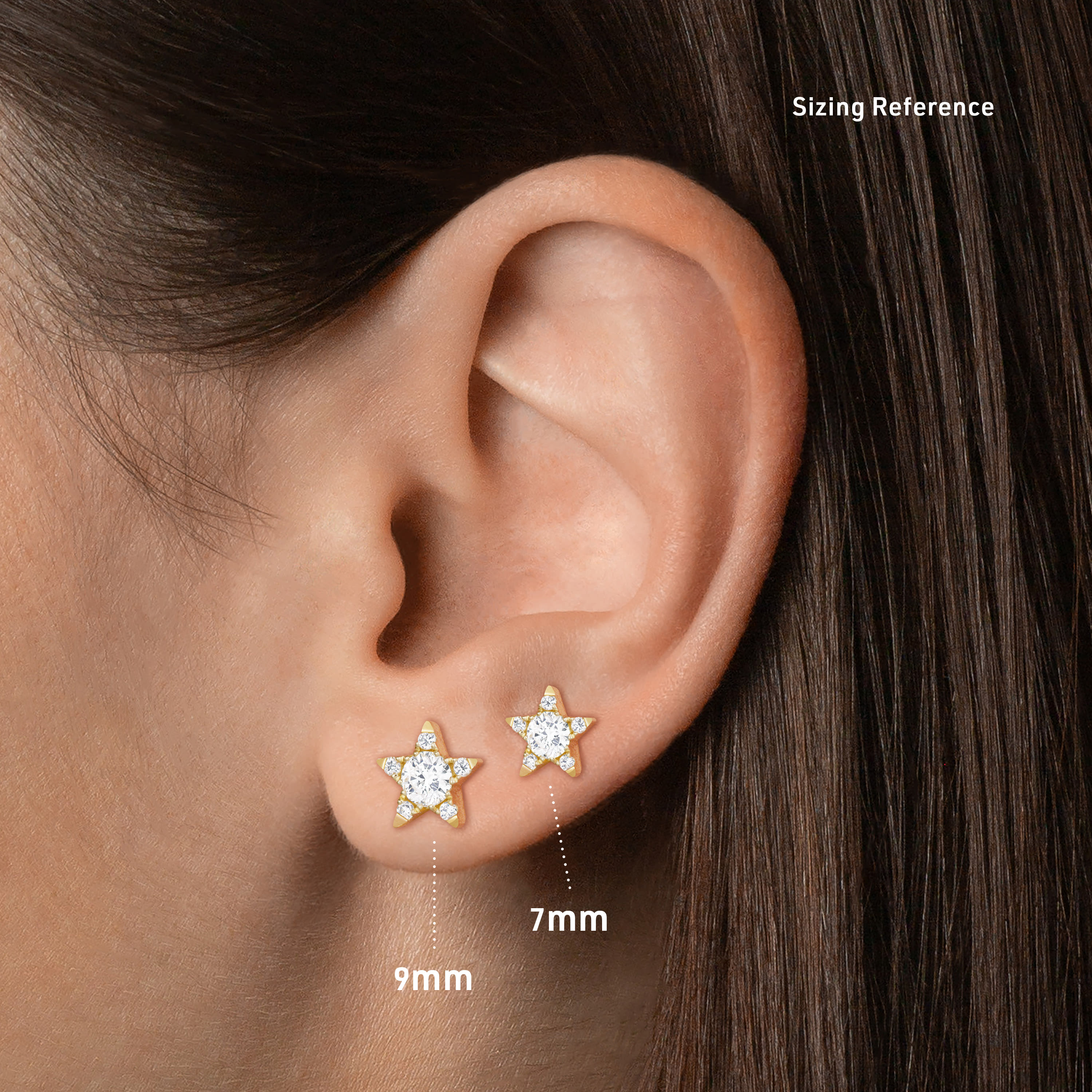 Diamante star earrings outlet