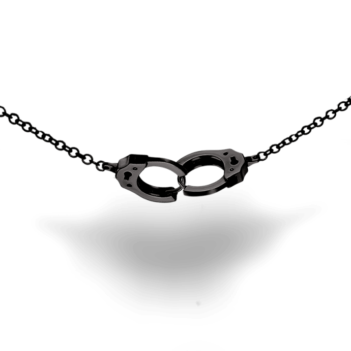 Handcuff Necklace Black Gold 13 Inches 1.5mm