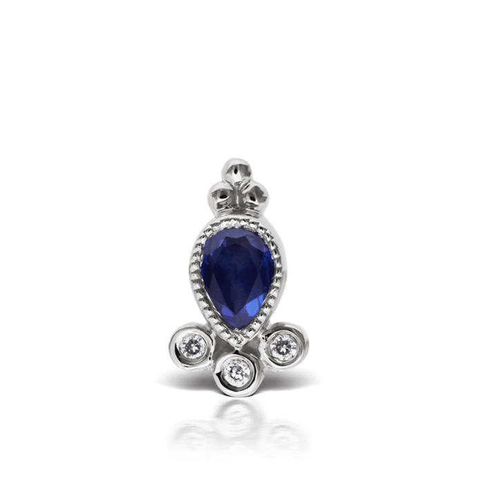 Blue Sapphire and Diamond Delia Stud Earring