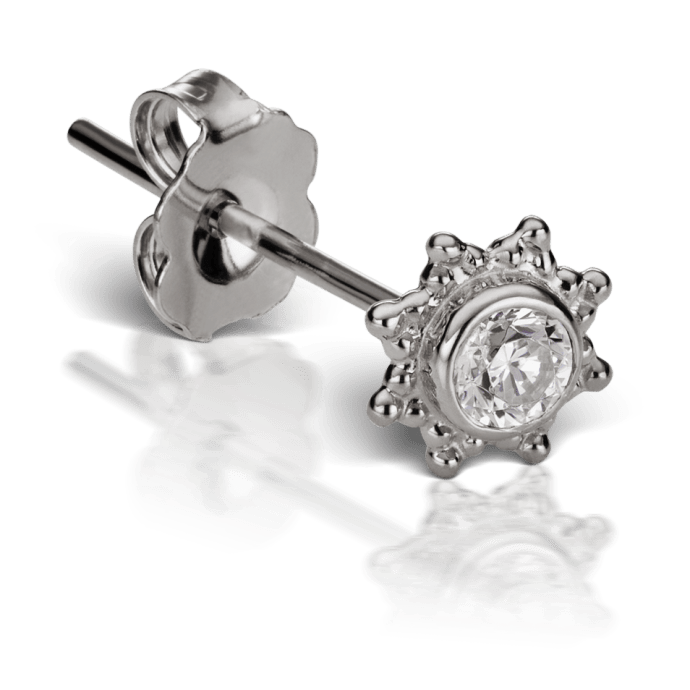 Cubic Zirconia Starburst Stud Earring