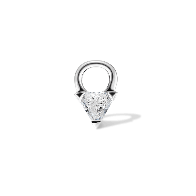 Diamond Triangle Charm White Gold 2.5mm