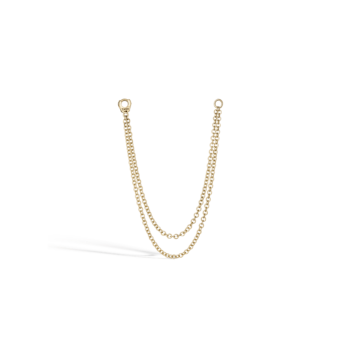 Double Chain Connecting Charm Yellow Gold 76 mm