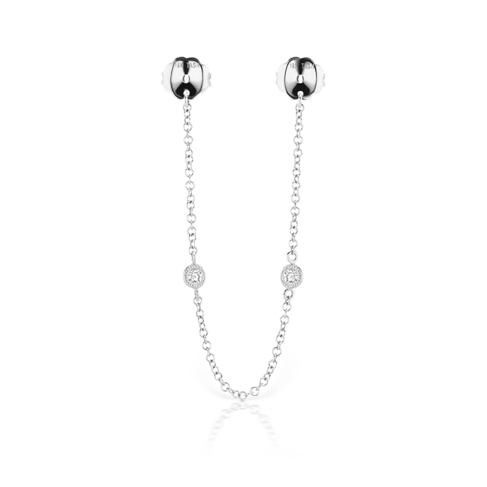 Spike Stud With Chain Earring Double Earrings With Chain 