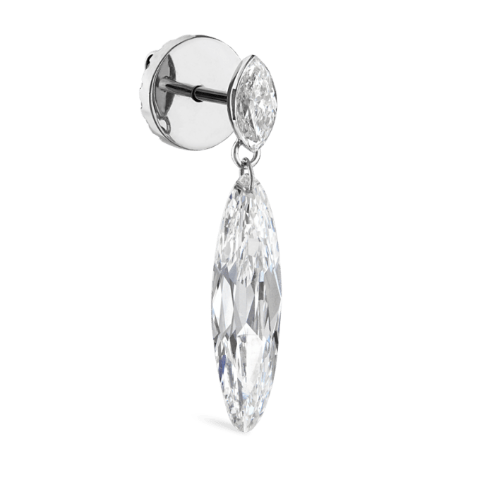Marquise and Floating Lance Diamond Stud Earring