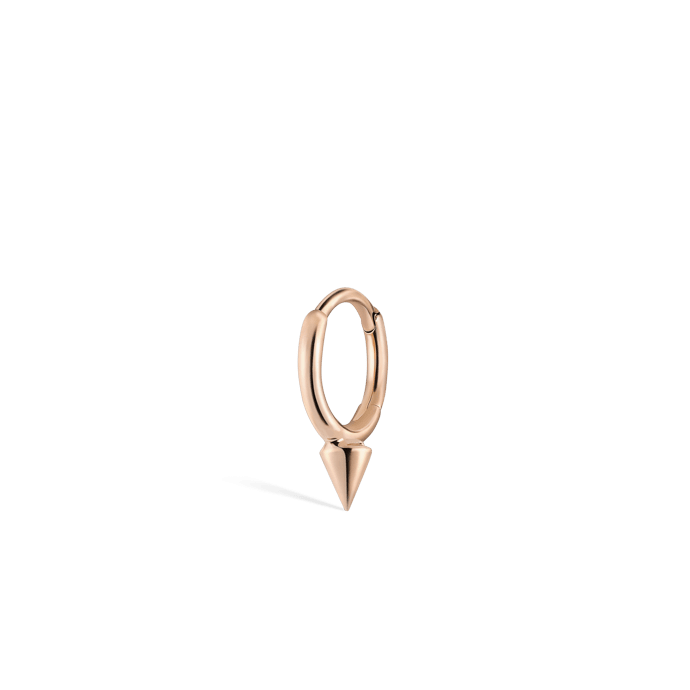Single Short Spike Hoop Earring (Non Rotating) Rose Gold 6.5mm