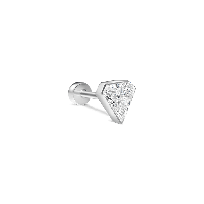 Invisible Set Silhouette Diamond Threaded Stud Earring
